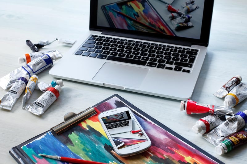 Workplace with journal and pen
